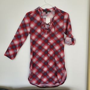 Almost Famous plaid tunic shirt dress
